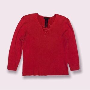 Ralph Ralph Lauren ribbed v neck Sweater size L